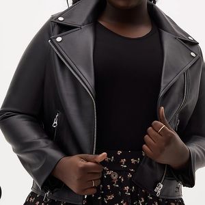 Torrid Black Faux Leather Moto Jacket